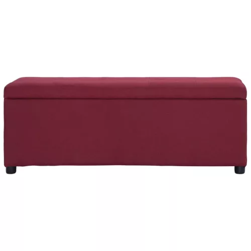 Bordó poliészter pad tárolórekesszel 116 cm