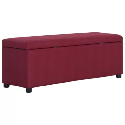 Bordó poliészter pad tárolórekesszel 116 cm
