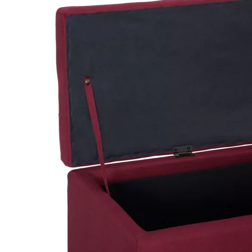Bordó poliészter pad tárolórekesszel 116 cm