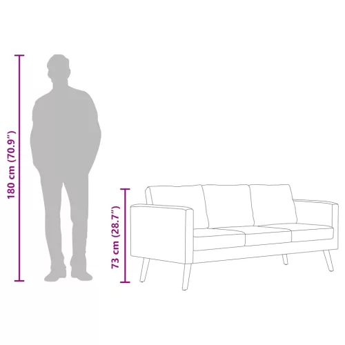 3-személyes kék szövetkanapé