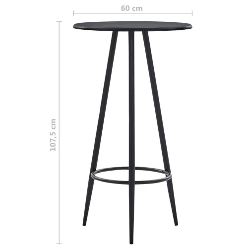 Fekete MDF bárasztal 60 x 107,5 cm