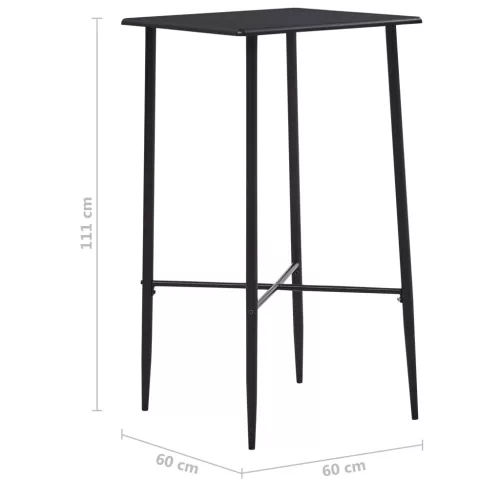Fekete MDF bárasztal 60 x 60 x 111 cm