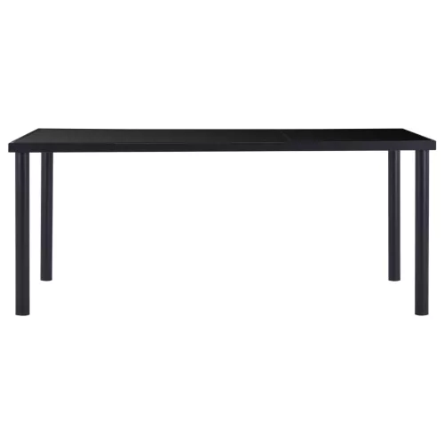 Fekete edzett üveg étkezőasztal 180 x 90 x 75 cm