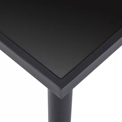 Fekete edzett üveg étkezőasztal 180 x 90 x 75 cm
