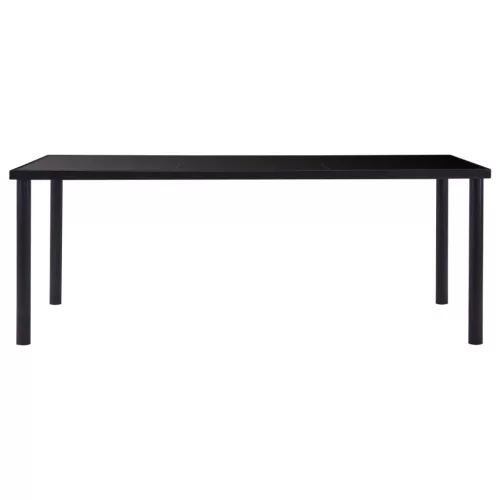 Fekete edzett üveg étkezőasztal 200 x 100 x 75 cm