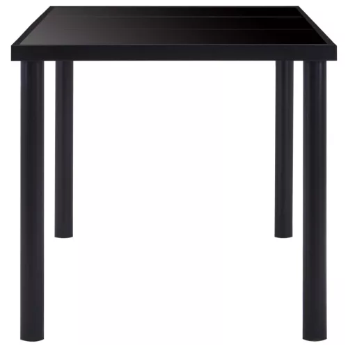Fekete edzett üveg étkezőasztal 200 x 100 x 75 cm