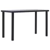 Fekete és betonszürke MDF étkezőasztal 120 x 60 x 75 cm