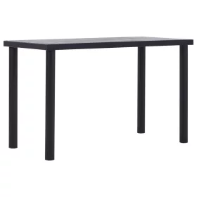 Fekete és betonszürke MDF étkezőasztal 120 x 60 x 75 cm
