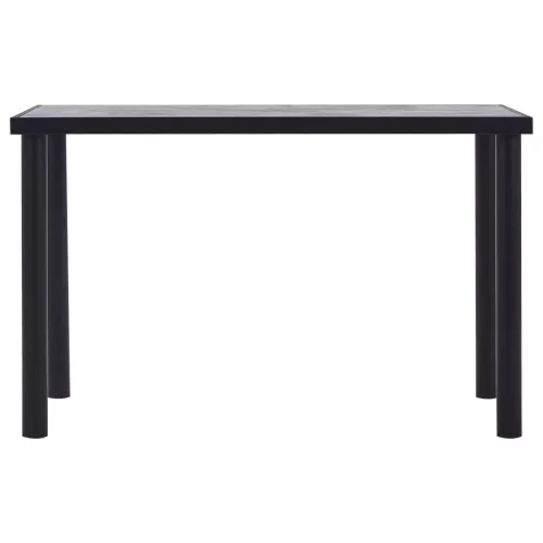 Fekete és betonszürke MDF étkezőasztal 120 x 60 x 75 cm