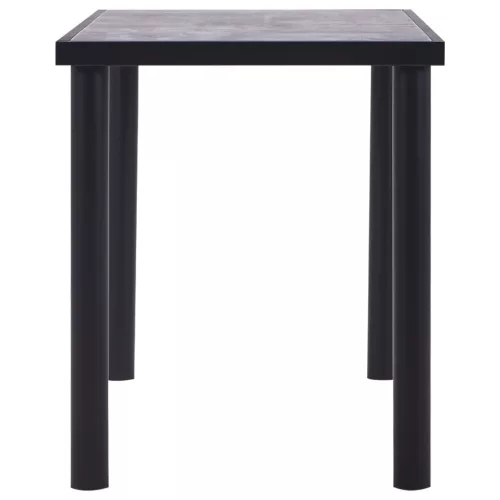 Fekete és betonszürke MDF étkezőasztal 120 x 60 x 75 cm