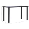 Fekete és betonszürke MDF étkezőasztal 120 x 60 x 75 cm