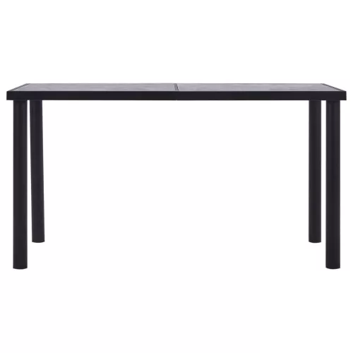 Fekete és betonszürke MDF étkezőasztal 140 x 70 x 75 cm