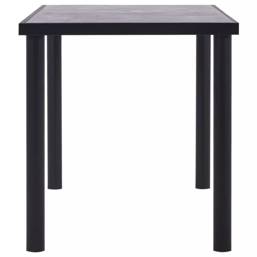 Fekete és betonszürke MDF étkezőasztal 140 x 70 x 75 cm