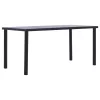 Fekete és betonszürke MDF étkezőasztal 160 x 80 x 75 cm