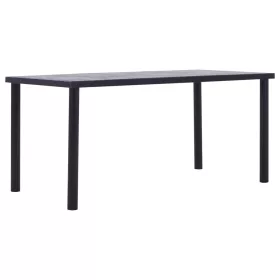 Fekete és betonszürke MDF étkezőasztal 160 x 80 x 75 cm