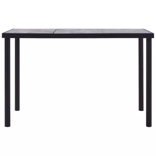 Fekete és betonszürke MDF étkezőasztal 160 x 80 x 75 cm