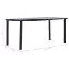 Fekete és betonszürke MDF étkezőasztal 160 x 80 x 75 cm