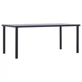 Fekete és betonszürke MDF étkezőasztal 180 x 90 x 75 cm