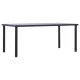 Fekete és betonszürke MDF étkezőasztal 180 x 90 x 75 cm