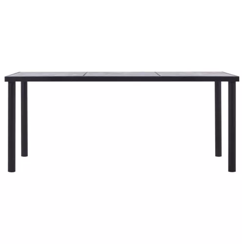 Fekete és betonszürke MDF étkezőasztal 180 x 90 x 75 cm