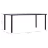Fekete és betonszürke MDF étkezőasztal 180 x 90 x 75 cm