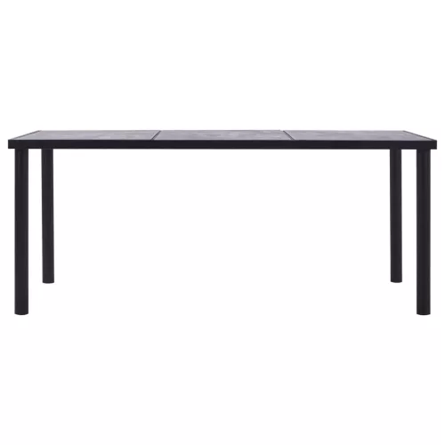 Fekete és betonszürke MDF étkezőasztal 200 x 100 x 75 cm