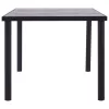Fekete és betonszürke MDF étkezőasztal 200 x 100 x 75 cm