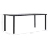 Fekete és betonszürke MDF étkezőasztal 200 x 100 x 75 cm