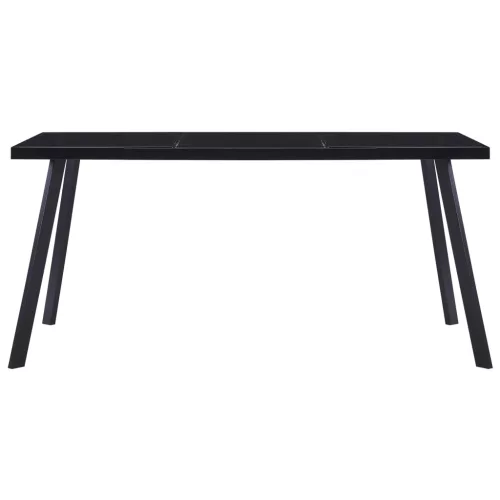 Fekete edzett üveg étkezőasztal 180 x 90 x 75 cm