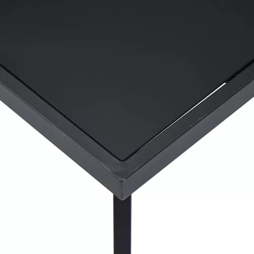 Fekete edzett üveg étkezőasztal 180 x 90 x 75 cm