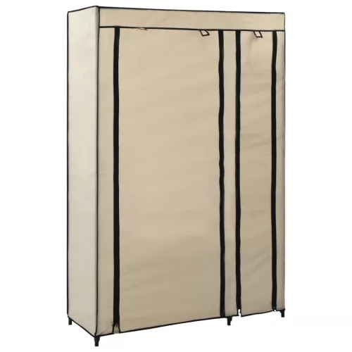 2 db krémszínű összecsukható szövet ruhásszekrény 110x45x175 cm