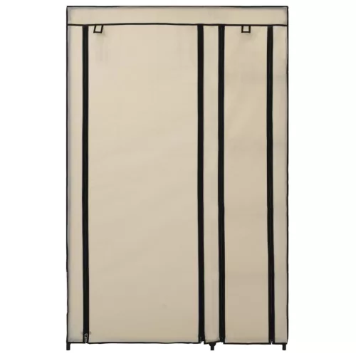 2 db krémszínű összecsukható szövet ruhásszekrény 110x45x175 cm