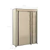 2 db krémszínű összecsukható szövet ruhásszekrény 110x45x175 cm