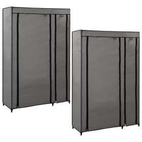   2 db szürke összecsukható szövet ruhásszekrény 110x45x175 cm