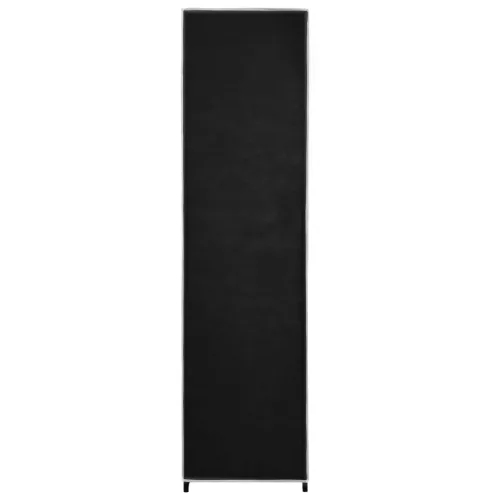 Fekete ruhásszekrény 4 tárolórekesszel 175 x 45 x 170 cm