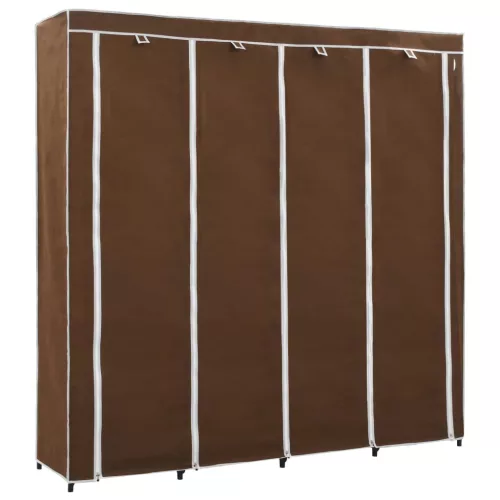 Barna ruhásszekrény 4 tárolórekesszel 175 x 45 x 170 cm