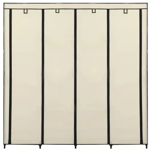 Krémszínű ruhásszekrény 4 tárolórekesszel 175 x 45 x 170 cm