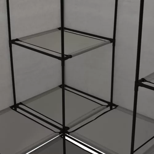 Szürke sarokruhásszekrény 130 x 87 x 169 cm