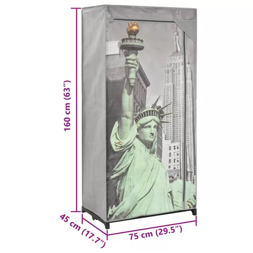 New York szövet ruhásszekrény 75 x 45 x 160 cm