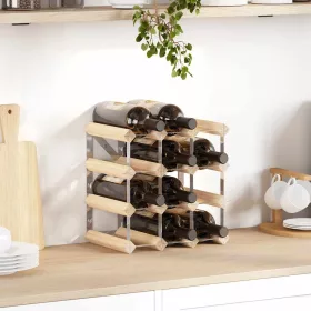 Tömör fenyőfa bortartó állvány 12 palackhoz