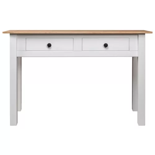 Fehér tömör fenyőfa panama konzolasztal 110 x 40 x 72 cm
