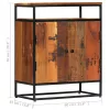 Tömör újrahasznosított fa és acél kisszekrény 60 x 35 x 76 cm