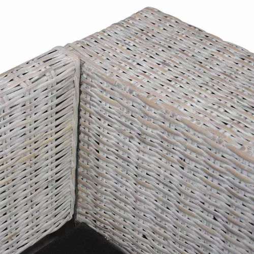 2 személyes szürke természetes rattan kanapé párnával