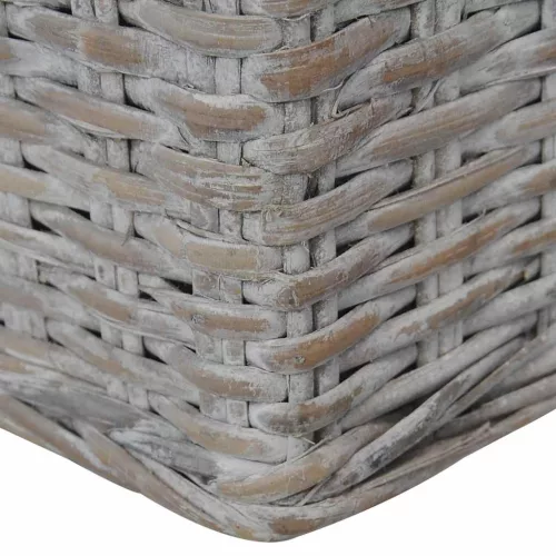 2 személyes szürke természetes rattan kanapé párnával