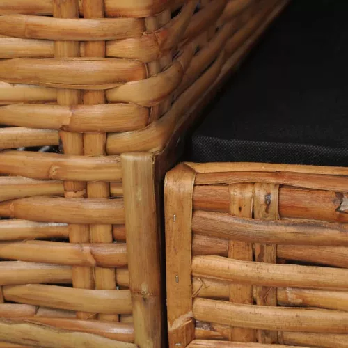 Barna természetes rattan fotel párnával