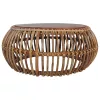 2 db természetes rattan dohányzóasztal