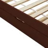 Sötétbarna fenyőfa kihúzható kanapéágy keret 90 x 200 cm