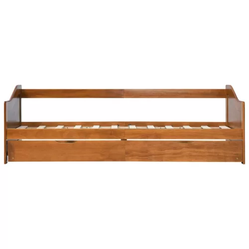Mézbarna fenyőfa kihúzható kanapéágy keret 90 x 200 cm