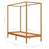 Mézbarna tömör fenyőfa baldachinos ágykeret 90 x 200 cm