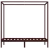 Sötétbarna tömör fenyőfa baldachinos ágykeret 90 x 200 cm